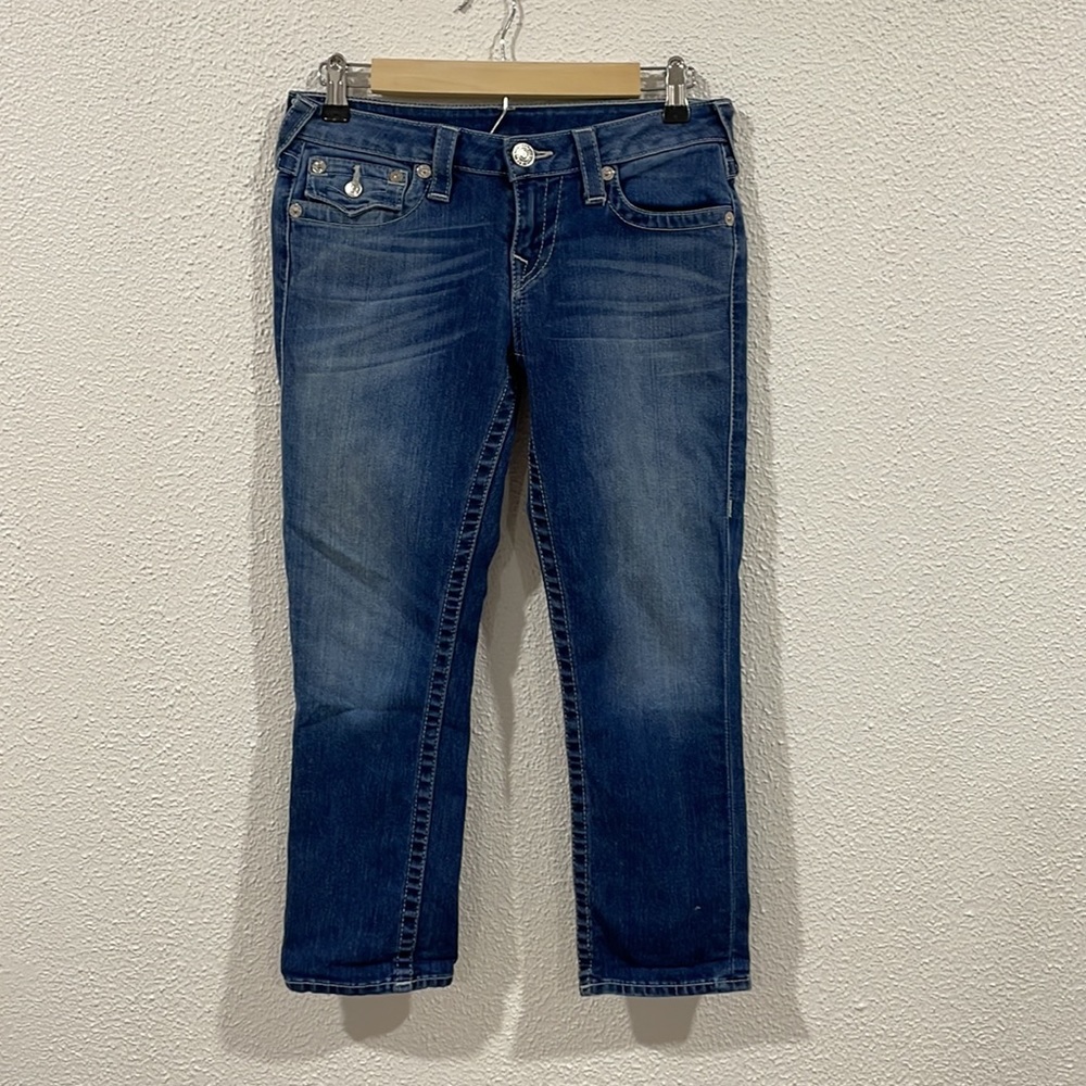 True religion Women’s capri jeans Size : 27 Blue